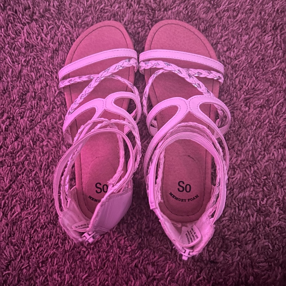 white sandals